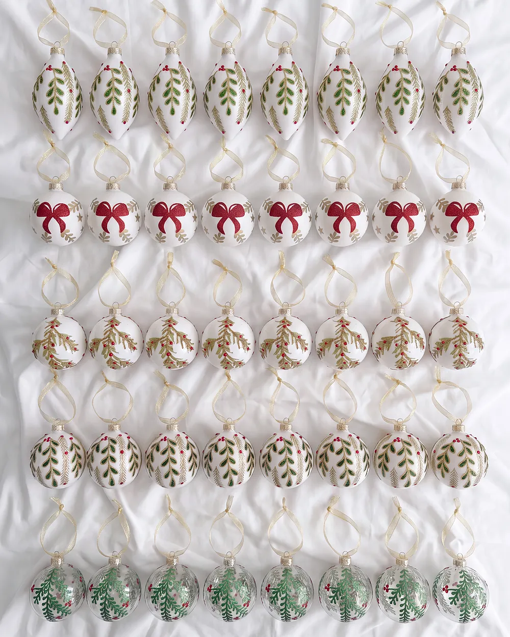 Set of 40 Baubles SNOWSPARK Glass Multicolour