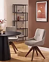 Set of 2 Dining Chairs Swivel DORRIS Fabric Taupe