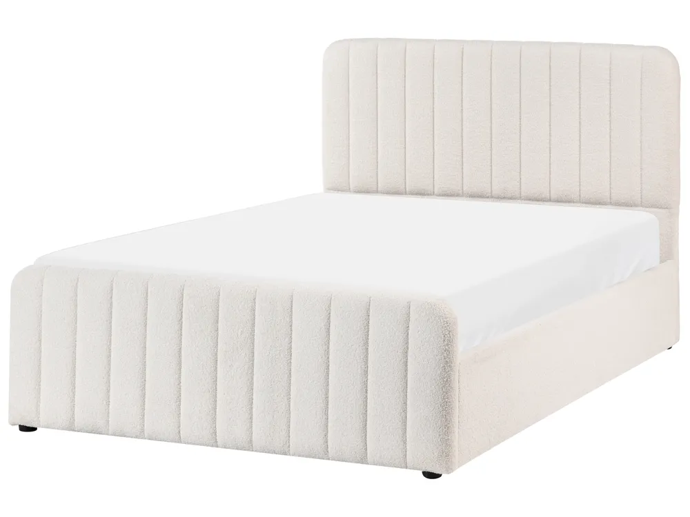 Ottoman Bed LUNAN Boucle White 120 x 200 cm (EU Small Double)_1048276