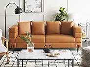 Sofa 3 Seater GRANNA Faux Leather Brown_1183353