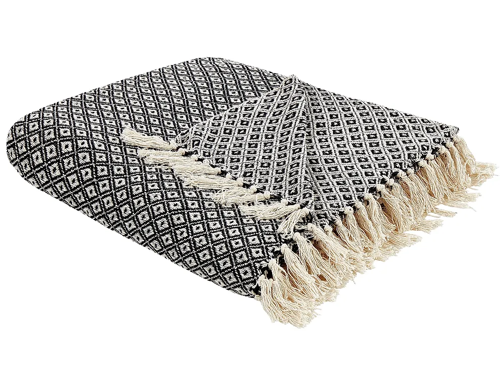 Kuscheldecke CHYAMA Baumwolle 220 x 240 cm Schwarz