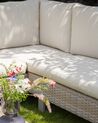 5 Seater PE Rattan Garden Corner Sofa Set Off-White LANCIANO_930931