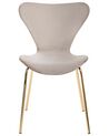 Set of 2 Velvet Dining Chairs Taupe and Gold BOONVILLE_862227