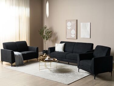 Fabric Living Room Set Black FENES