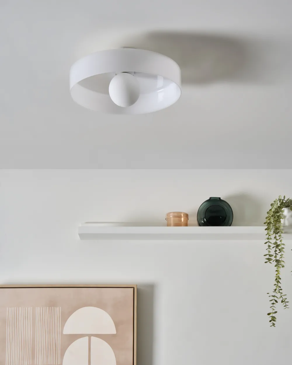 Lustre Classique Fer Forgé Et Verre Ivoire – Plafonnier Italien