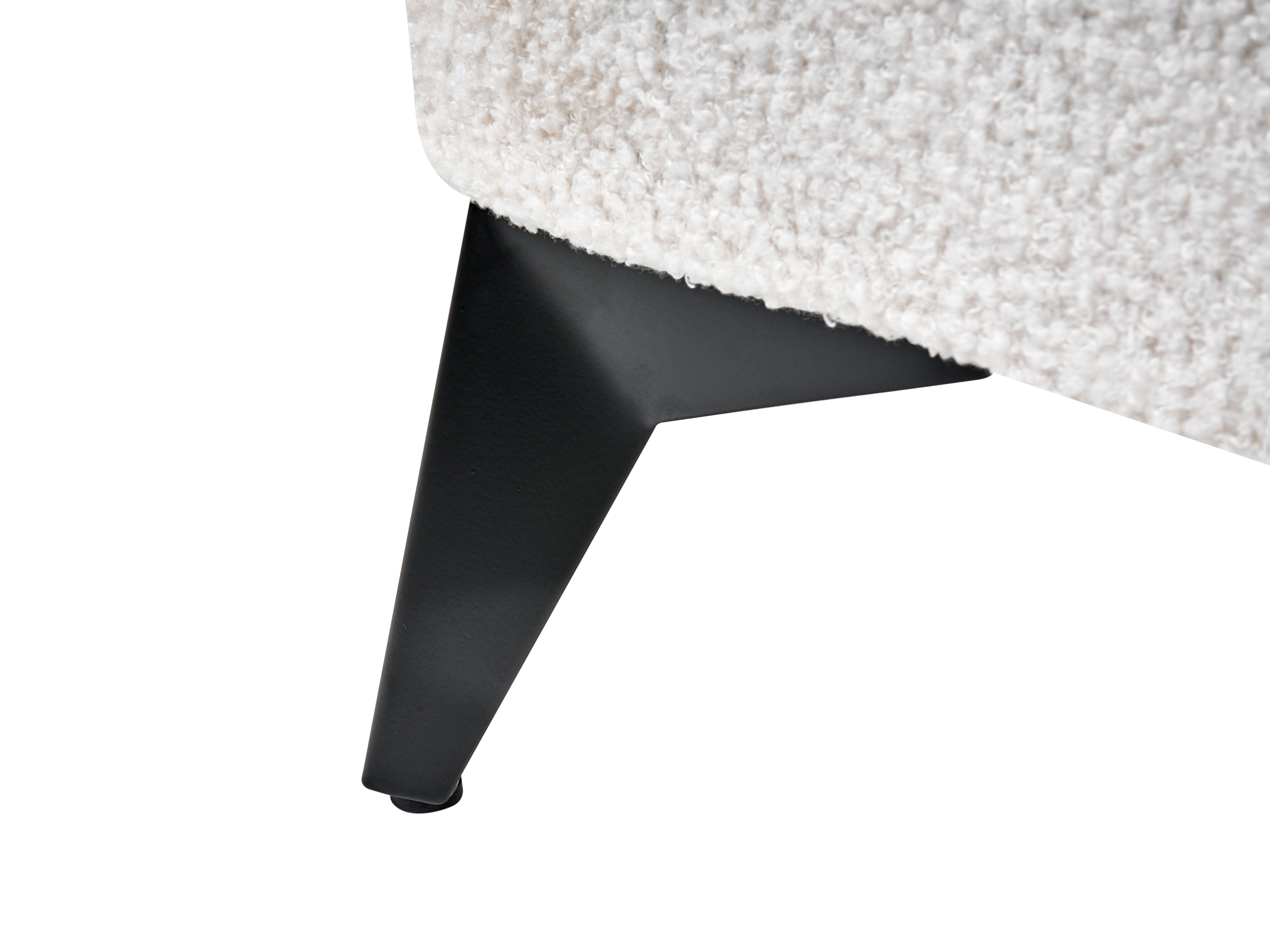 Bett mit Lattenrost Bouclé MELLE 140 x 200 cm Cremeweiß_965641