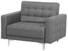 Conjunto de sofás reclináveis com 5 lugares em tecido cinzento claro ABERDEEN_716109
