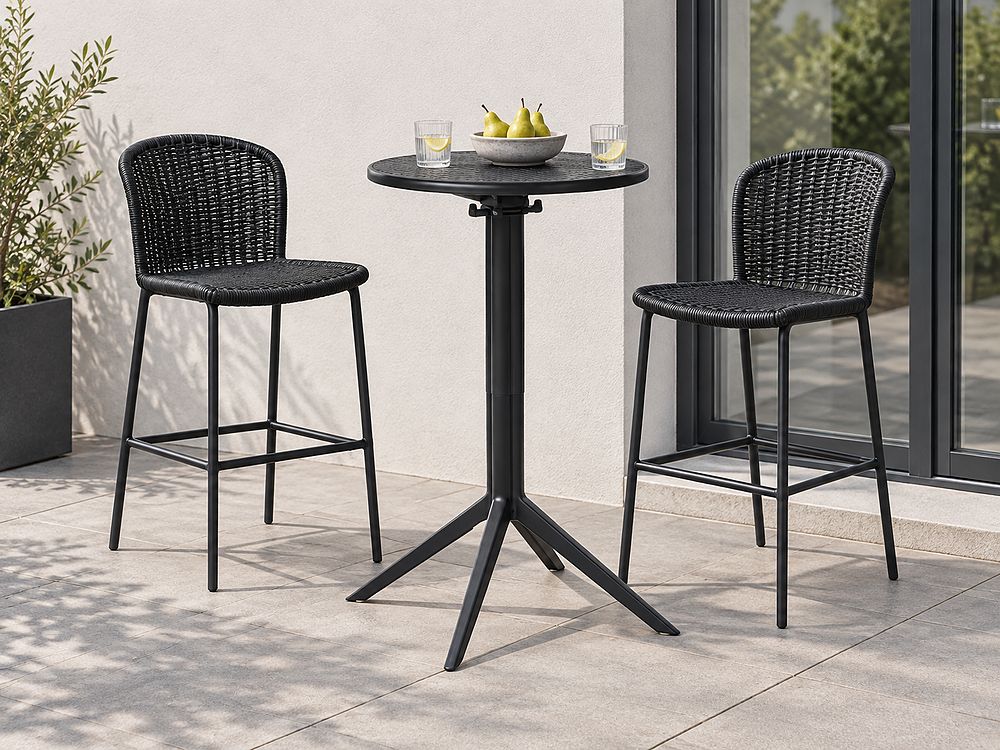 Zahradní barový stůl LEGRENA 60 cm 60 cm Černá