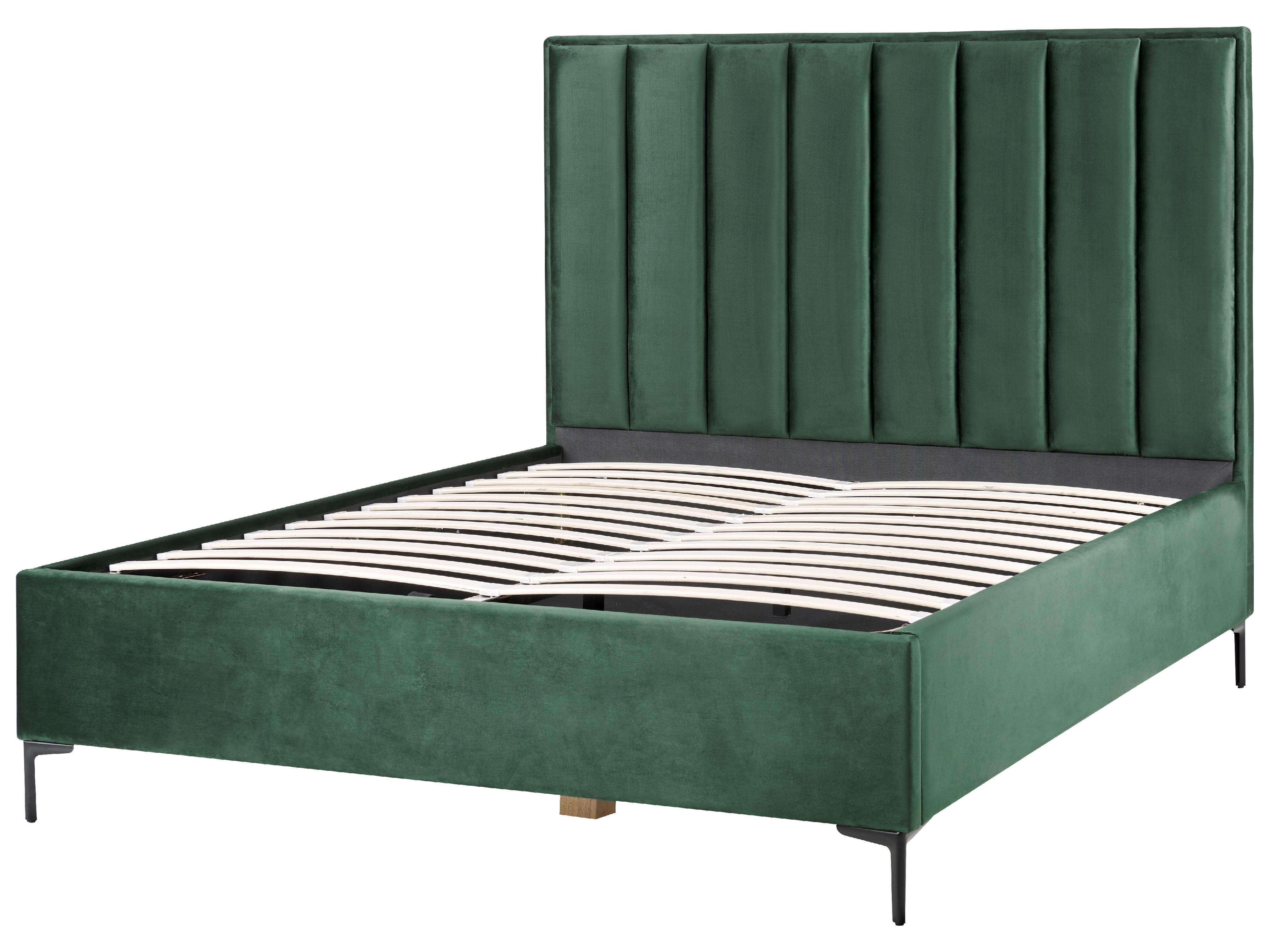 Bedroom Set SEZANNE Velvet Dark Green 160 x 200 cm (EU King Size)_892539