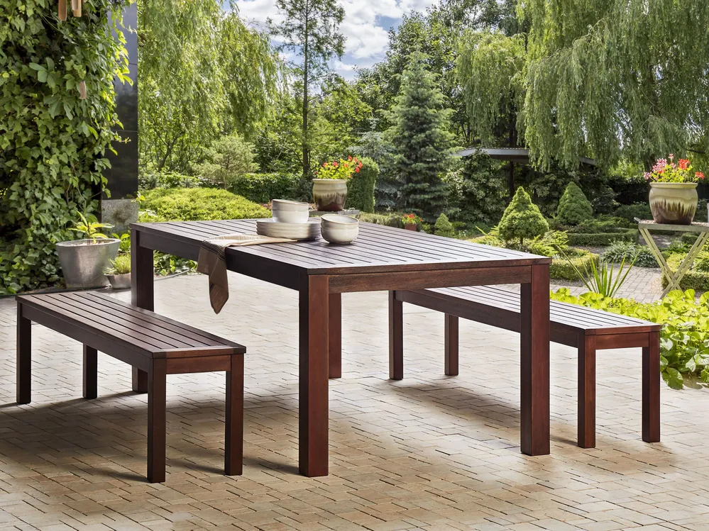 Garden Bench TUSCANIA 160 cm Eucalyptus Wood Dark Brown_937348