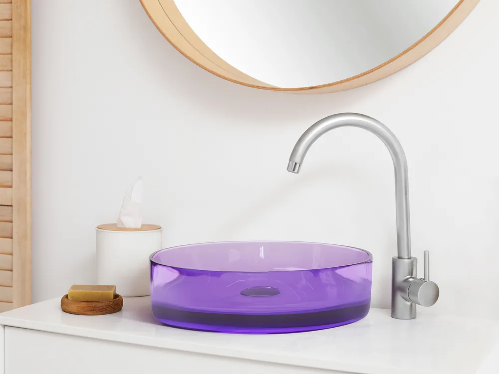 Lavabo da appoggio TOLOSA ⌀ 36 cm Superficie solida Viola