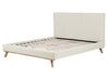 Ženilková čalúnená posteľ 160 x 200 cm béžová TALENCE_732365
