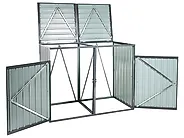 Abrigo duplo para caixote do lixo 2x240 L PERINALDO Metal Cinzento grafite_1185265