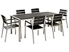 Garden Dining Set 6 Seater VERNIO Black/ Silver
