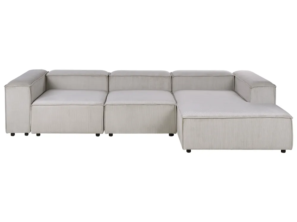 Modular Corner Sofa 4 Seater ARDAL Corduroy Taupe Left Hand_1011095