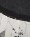 Dywan patchwork okrągły skórzany ⌀ 140 cm czarno-biały KELES_742805