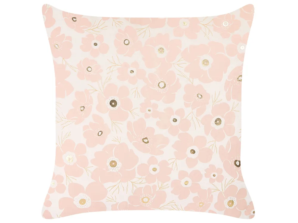 Capas De Almofada Floral Bege 45x45 Com Zíper Invisível