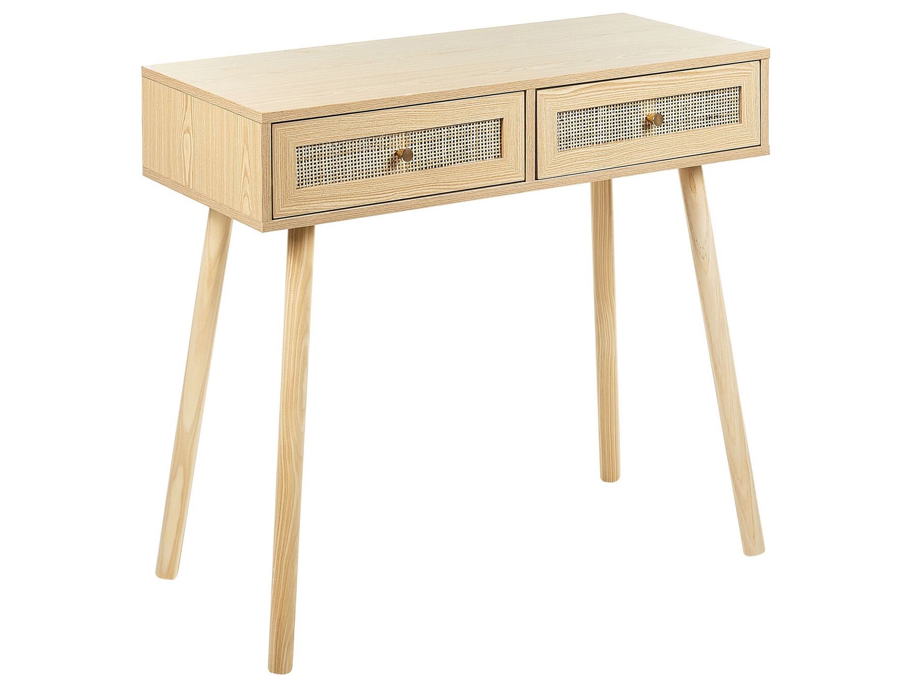 Konzolový stolek se 2 zásuvkami světlé dřevo ODELL_848812