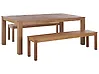 Garden Dining Set with Benches 6 Seater MONSANO Eucalyptus Wood Brown
