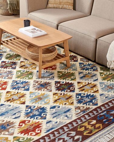 Wool Kilim Area Rug 200 x 300 cm Multicolour AKNALICH