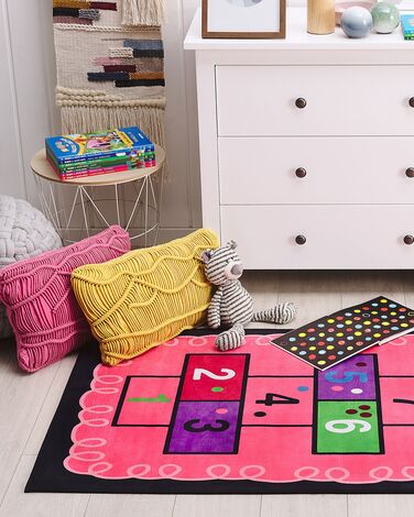 Kids Rug Hopscotch Print 80 x 150 cm Pink HONAZ