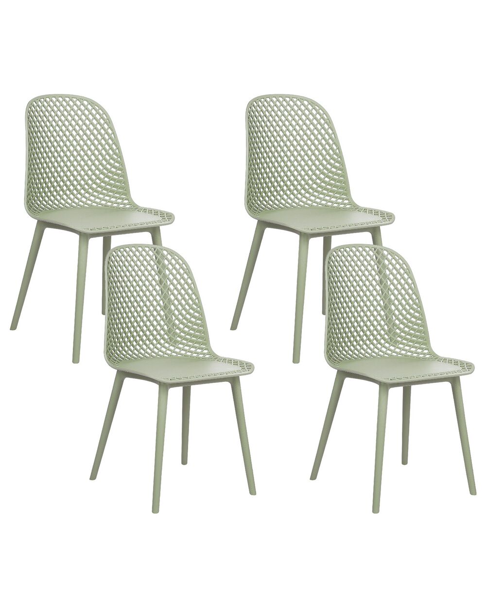 Lot de 4 chaises de salle à manger EMORY Vert clair