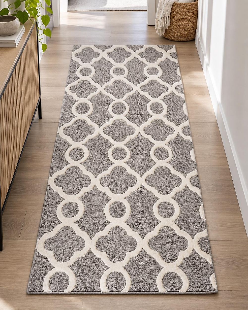 Teppich ZILE Grau 80 x 150 cm Wolle