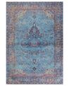 Teppich Baumwolle blau 160 x 230 cm orientalisches Muster Kurzflor KANSU_852275