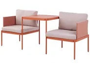 Garden Lounge Set with Table 2 Seater TERRACINA Metal Orange_826670