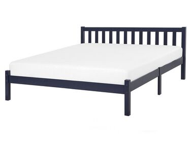 Łóżko drewniane 160 x 200 cm niebieskie FLORAC