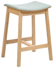 Set of 2 Bar Stools DIXON Wood Light Brown/ Mint_1065880