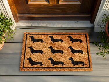 Coir Doormat Dog Motif Natural SIKARAM