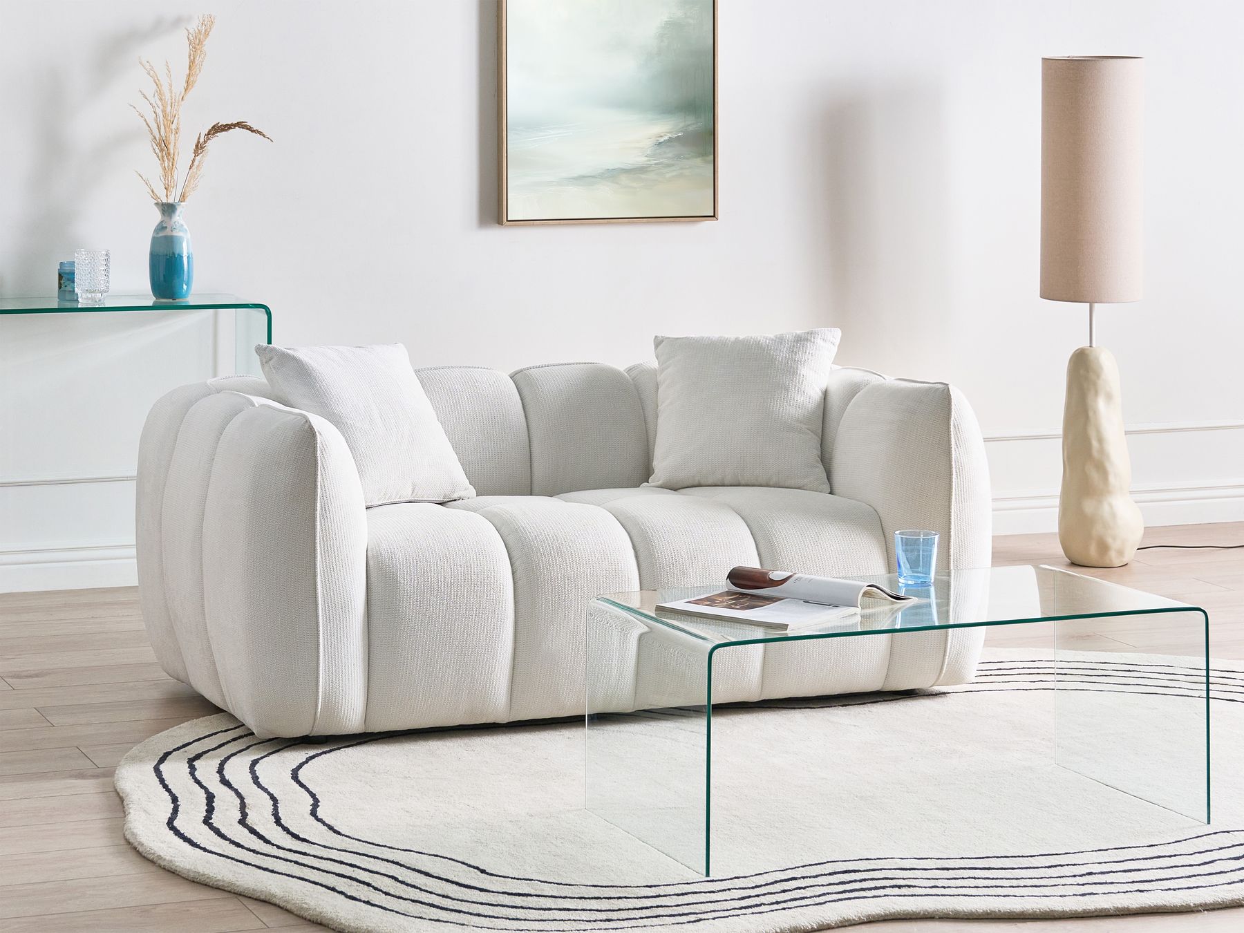 Sofa 2-osobowa złamana biel NESS_1002482