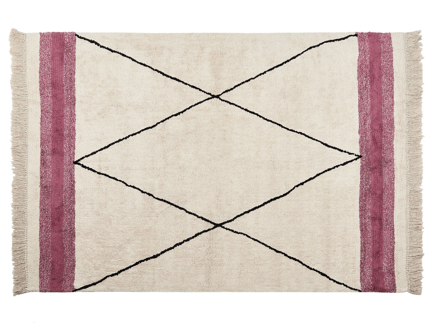 Rózsaszín és bézs pamutszőnyeg 140 x 200 cm AFSAR_839983