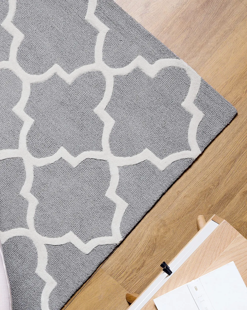 Rug SILVAN Light Grey 140 x 200 cm Wool_699440