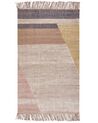 Teppich Jute braun 80 x 150 cm geometrisches Muster Kurzflor SAMLAR _852640