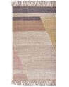 Alfombra de yute marrón/amarillo mostaza 80 x 150 cm SAMLAR_852640