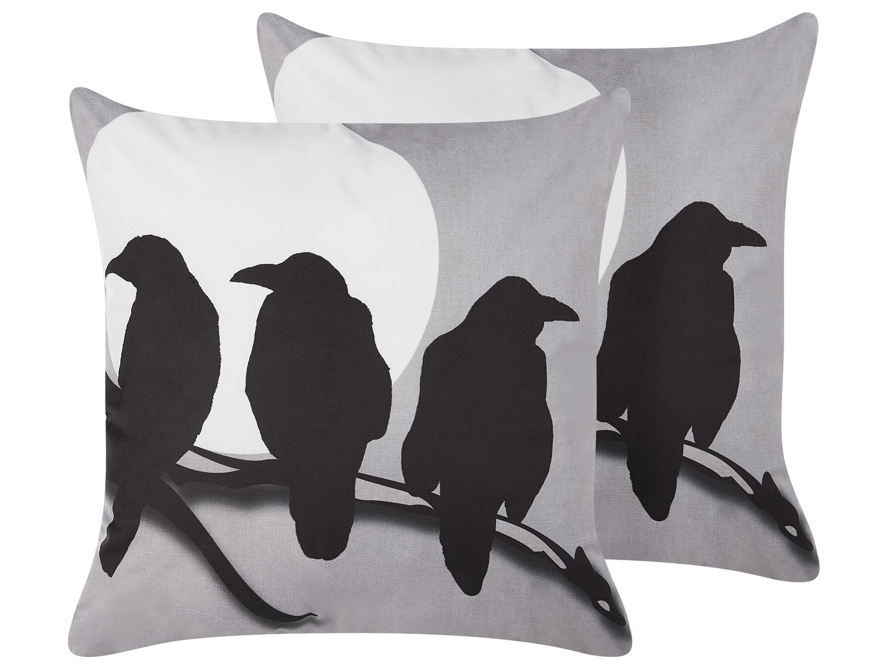 Set di 2 cuscini decorativi velluto grigio nero e bianco 45 x 45 cm ORADEA_830081