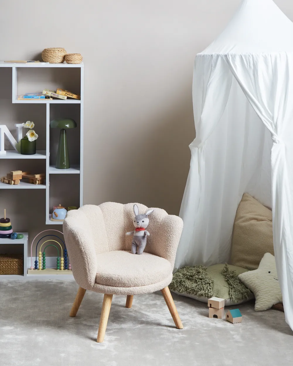 Poltrona per Bambini HALBY Bouclé Beige chiaro