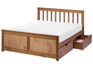 Bed with 2 Drawers OLENDON Pine Wood Brown 120 x 200 cm (EU Small Double)_1068938