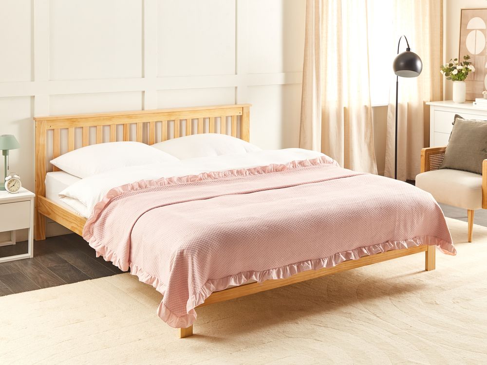 Couvre-lits HATTON Coton 200 x 220 cm Rose pastel