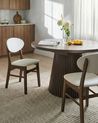 Set of 2 Dining Chairs AMERY Wood Off-White/ Dark Brown