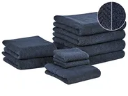 Set di 9 asciugamani MITIARO Tessuto a spugna Blu scuro_841769