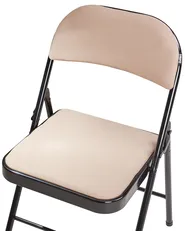Set of 4 Folding Chairs SPARKS Metal Beige/ Black_938668