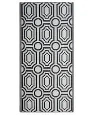 Outdoorteppich BIDAR Schwarz 90 x 180 cm Zweiseitig_716325