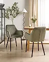 Set of 2 Dining Chairs WELLSTON Velvet Olive Green