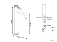 Tall Basin Mixer Tap SALINAS Brass Silver_998744