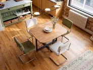 Extending Dining Table COOPER Brown 120/160 cm 120 cm_1090601