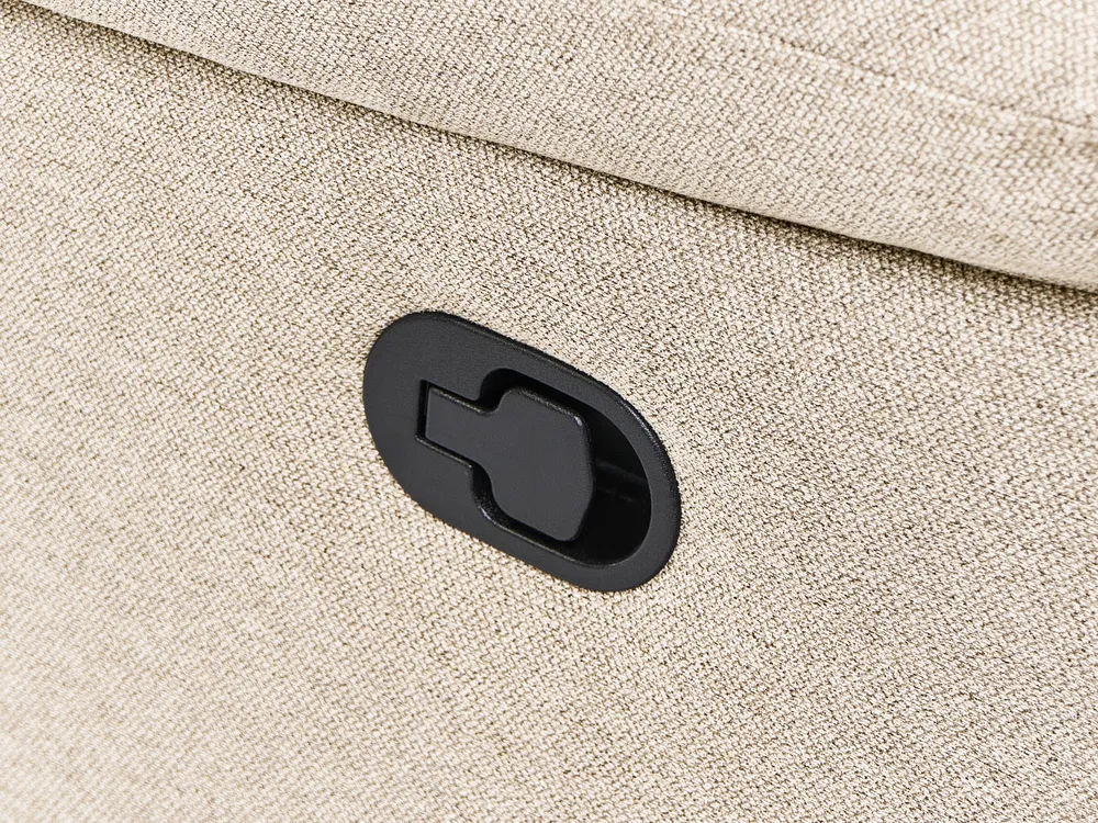 Manual Recliner Living Room Set 6 Seater BERGEN Fabric Beige_1064917