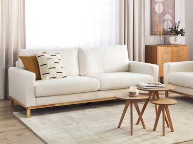 3-seters sofa hvit bouclé SIGGARD